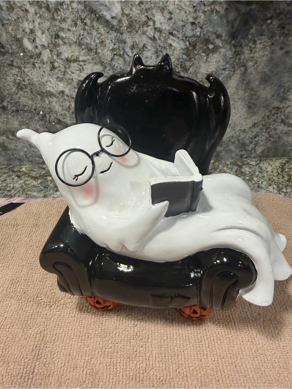 TJ Maxx Halloween Reading Ghost Armchair Figurine | NWT